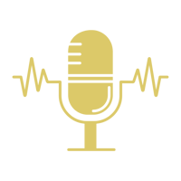 Podcast Mic Icon with Waves-yellow