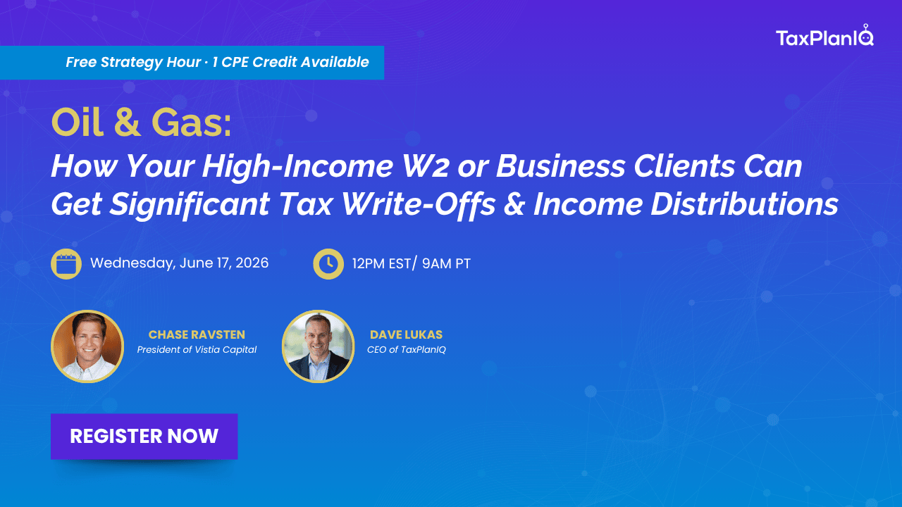 Strategy Hour Oil & Gas  How Your High-Income W2 or Business Clients Can Get Significant Tax Write-Offs & Income Distributions (1)