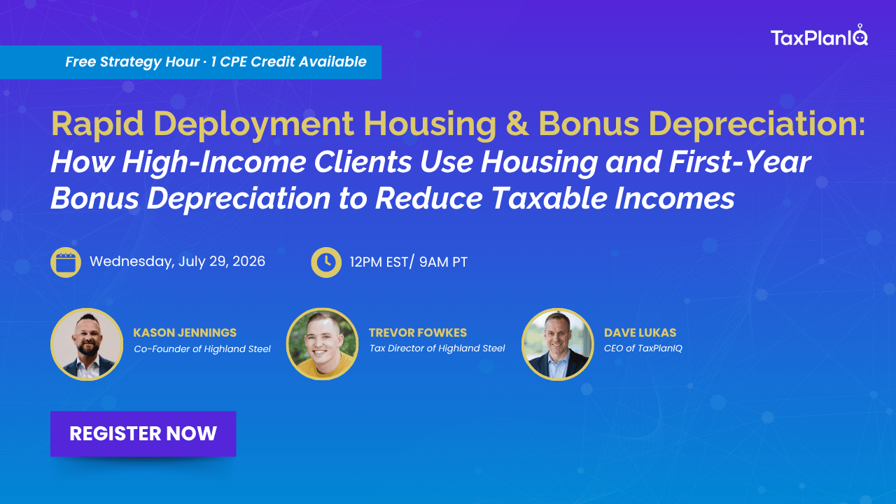 Strategy Hour Rapid Deployment Housing & Bonus Depreciation