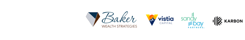 This summit is sponsored by Baker + Vistia + Sandy + Karbon (White Bolded Text)